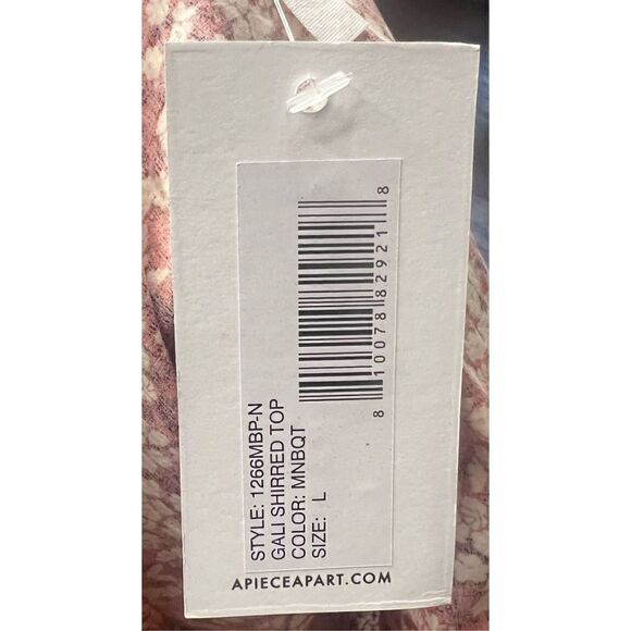 Apiece Apart Gali Shirred Organic Cotton Top in Mn Bouquet NWT Size Large - Picture 6 of 8